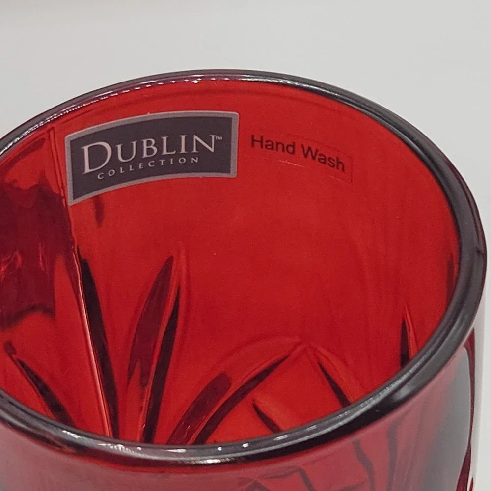 Dublin Set of 2 Ruby Red Crystal Flute 6oz For Champagne Prosecco Sparkling Wine